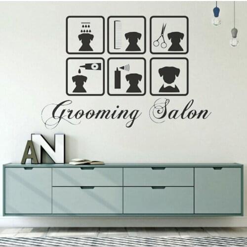 Pets Salon Vinyl Wall Decal Vet Shop Stickers Pets Dog Wall Stickers Decals Art Wall Stickers Removable FK-57