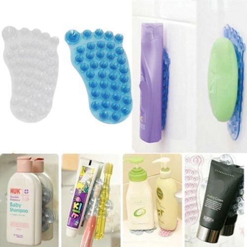 2pcs/lot Soap sucker Suction Silicone non slip mat Washing room bathroom wall shampoo soap shower gel toothpaste holder sucker
