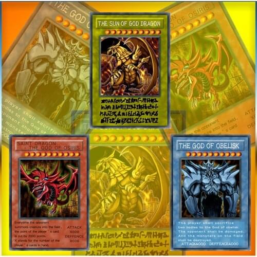 Yu-Gi-Oh Board Game Three Phantom Gods Card Anime Restored Version Giant God Warrior Sky Dragon Wing Shenlong Game Collection