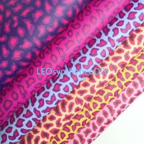 1PC 21X29CM Leopard Printed Synthetic Leather Fabric Leather Sheets, PU Leather For Making Bows LEOsyntheticoDIY 4S25B