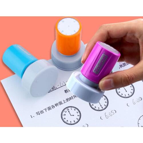 1pc Learning Recognition Teacher Teaching Seal Clock Dial Stamps Primary School Seal Kids Children Toys 30mm In Diameter