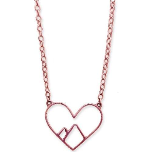 10PCS Geometric Snowy Mountain Top Range in Heart Necklace Landscape Chain Necklaces for Outdoor Adventure Hiking Camping Lovers