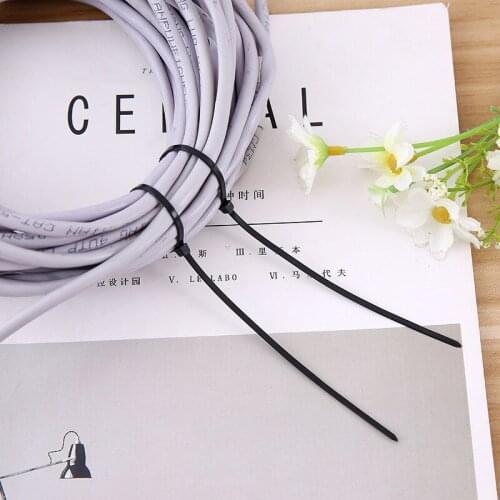 100 Pcs/Bag) Self-locking Nylon Cable Ties Plastic Zip Tie 18 lbs black wire binding wrap straps UL Certified