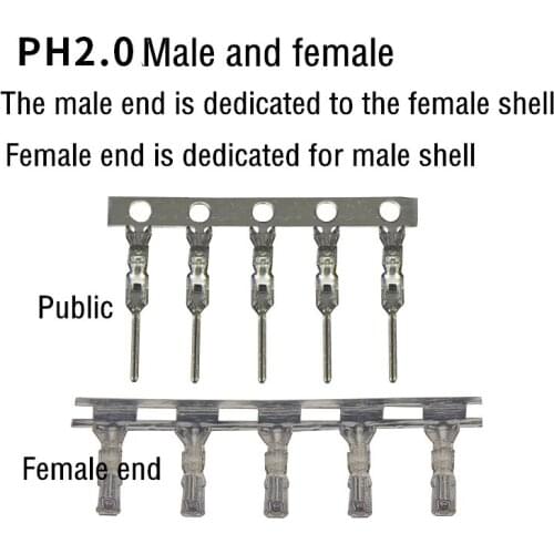100PCS PH2.0 plastic shell terminal PH terminal 2.0mm pitch connector connector crimping male terminal plug female shell