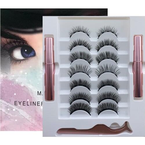 3 Pairs of 3D Magnetic Eyelashes Handmade False Eyelash Eyeliner Waterproof Eye Lash Professional Magnetic Lash Makeup Tools