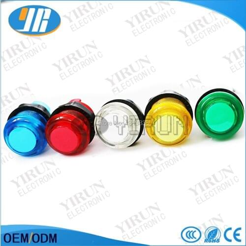5pcs illuminated Arcade Push Button 5V LED Arcade Button With Microswitch To Arcade Machine Game & PC Controller Games Parts