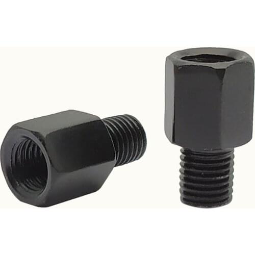 Scooter Motorcycle Black Mirror Adapter M10 M8 10MM 8MM Rearview Mirrors Adapters Right Left Hand Thread Conversion Bolt Screws