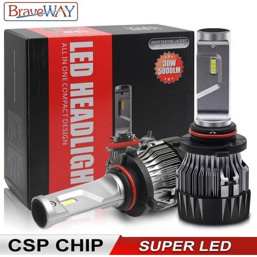 BraveWay Super 9006/HB4 LED Headlight HIR2/9012 LED Bulbs for Car 12V 9005 HB3 H11 Led for Ice Lamp CSP Chip