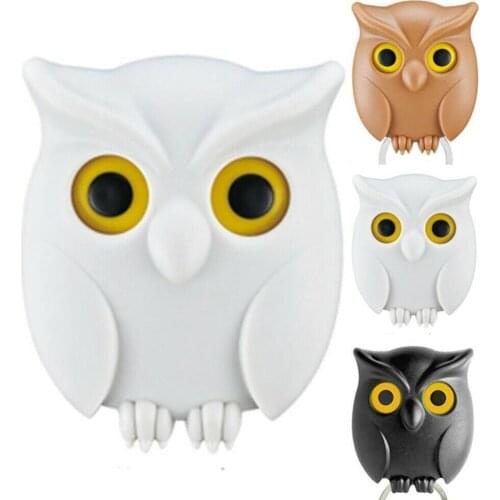 1pcs 2021 Night Owl Magnetic Wall Key Holder Magnets Hook Open Hanging Decoration Accessories Eyes Home D9Q2 Key Keychains U1G9