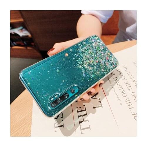 For Xiaomi Mi Note 10 Lite Case Case Liquid Quicksand Bling Glitter Transparent protective back cover for Xiaomi mi note 10 lite