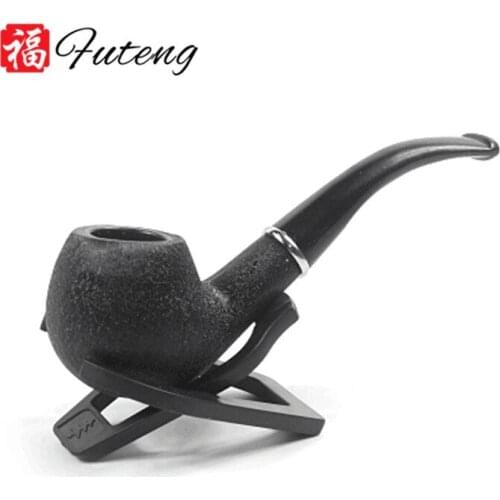 Black Easy to clean Smoking Pipe Resin Detachable Small Durable Smoking Cigarette Black gift box Tobacco Pipes accessories