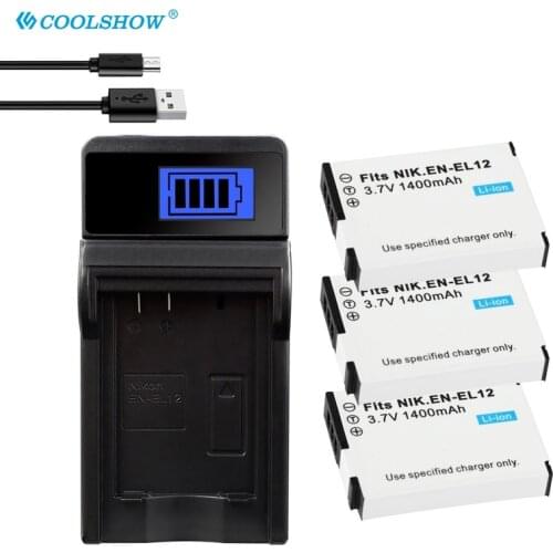 EN-EL12 EN EL12 Camera Battery for Nikon CoolPix S610 S610c S620 S630 S710 S1000pj P300 310 330 S6200 S6300 S9400 S9500 1400mAh