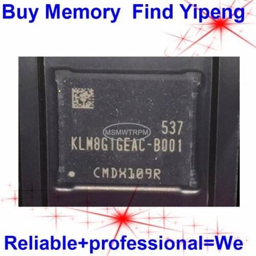 KLM8G1GEAC-B001 BGA153Ball EMMC4.5 4.5 8GB Mobilephone Memory New original and Second-hand Soldered Balls Tested OK