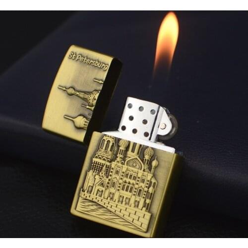 St. Petersburg Pattern Grinding Wheel Open Fire Retro Lighter Smoke Accesoires Regalos Para Hombre Originales Gadgets for Men