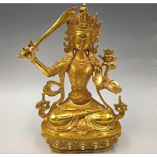 Collect exquisite brass handicraft White tara Buddha statue