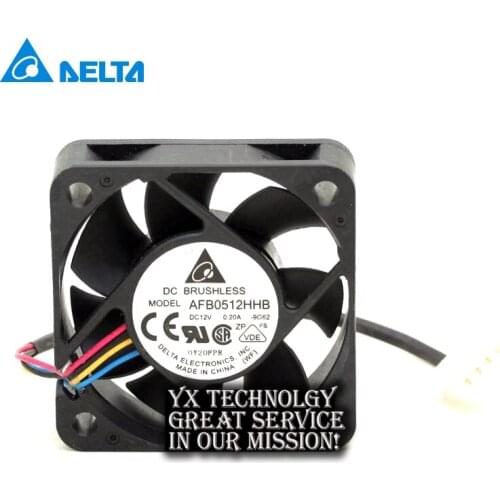 New 5015 AFB0512HHB 50mm 12V 0.20A double ball four wire PWM server cooling fan for Delta 50*50*15mm