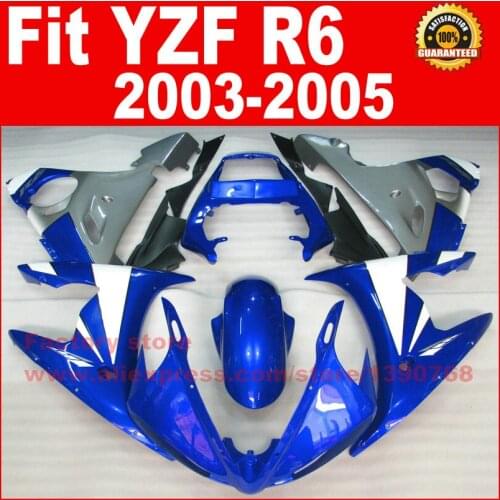 NEW HOT Body parts for YAMAHA R6 fairing kits 2003 2004 2005 factory blue YZF R6 fairing kit 03 04 05