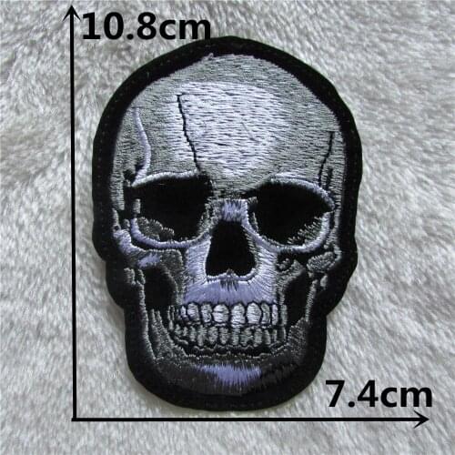 Wholesale High quality Skull Head patches stripes Clothing accessories Embroidery Applique Decoration Accessories Hotfix C106