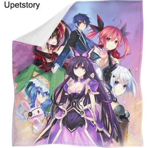 Upetstory Kids Adults Plush Blankets Anime Date A Live Children Bedroom Soft Fleece Blanket Large Blanket for Sofa 150*200CM