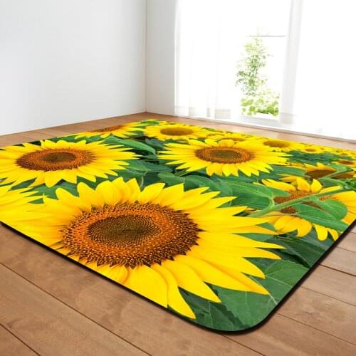 Sunflower rose Pattern flower printed Carpet Large Size Living Room Bedroom Tea Table Rug Rectangular Antiskid Floor Mat