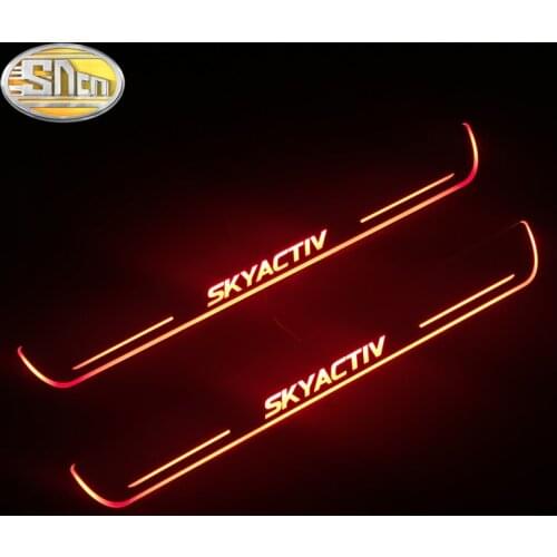 SNCN 4PCS Car LED Door Sill For Mazda 6 Atenza 2013 - 2019 2020 Ultra-thin Acrylic Dynamic LED Welcome Light Scuff Plate Pedal