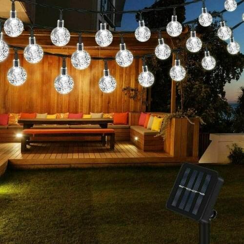30/50/100 LEDS Crystal Ball 7M/12M Solar Lamp Power LED String Fairy Lights Solar Garlands Garden Christmas Decor For Outdoor