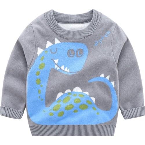 2 3 4 5 6 Years Toddler Boys Sweaters Cartoon Dinosaur Knitted Sweater Kids Clothing Autumn High Quality Children Pullover 2020