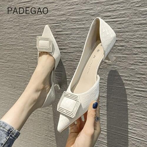 Shoes for Women 2021 Fashion Buckle Ladies Dress Shoes Casual High Heels