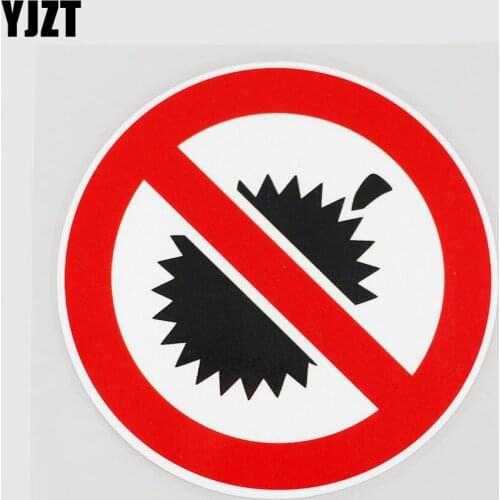 YJZT 11CMX11CM Durian Is Forbidden Here PVC Decal Fruit Design Car Sticker 11B-0286