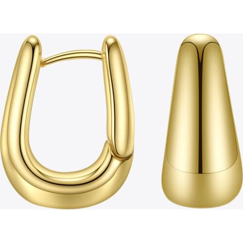 ENFASHION U Shape Hoop Earrings Gold Color Cute Geometric Small Circle Hoops Earings Fashion Jewelry For Women Gift Aros E191114