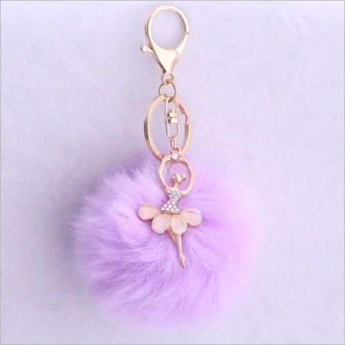 Cute Pom Angel Girl PlushKeychains Small Pendant Toys Women Bag Key Ring Creative Valentines Day Birthday Gifts
