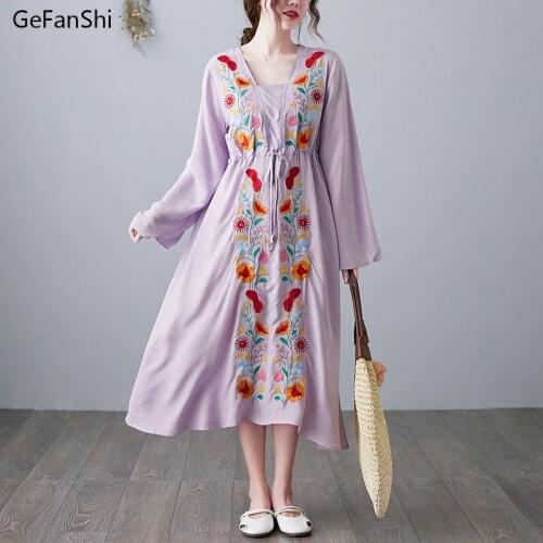 2021 New Spring Summer Womens Dress Plus Size Vintage Casual Fashion Embroidery Office Elegant Ladies Dresses Yellow Red