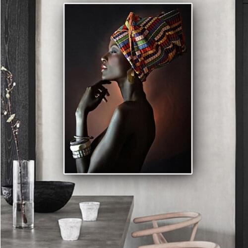 ZYGALLOP African Wall Art Poster And Prints Elegant Black Women Canvas Painting Modern Pop Living Room Decoration Wall Paintings