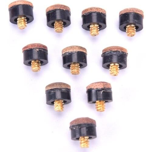 10PCs/set Screw On Cue Tips For Billiard Pool Cue Stick And Snooker Cue Replacement Parts Set Stick For Snooker Head Accessories