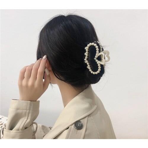 2021 Summer New Women Pearl Hair Claws Hair Accessories Fashion Jewelry Simple Geometric Hairpins Girls Hairgrip Headwear Adult