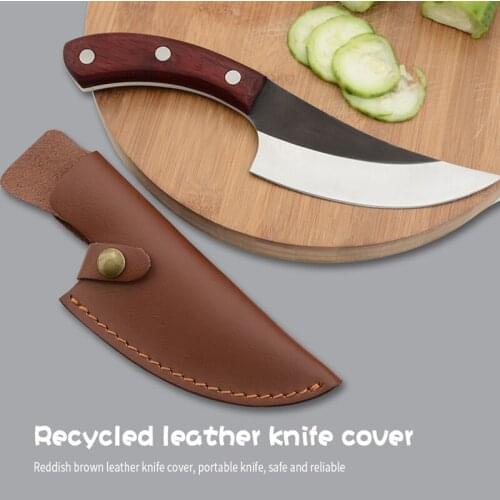 4CR13 Serbian Chef Knife Full Tang Handmade Forged Boning Knife with Leather Sheath 5.5 inch Camping Butcher Kitchen Chef Knife