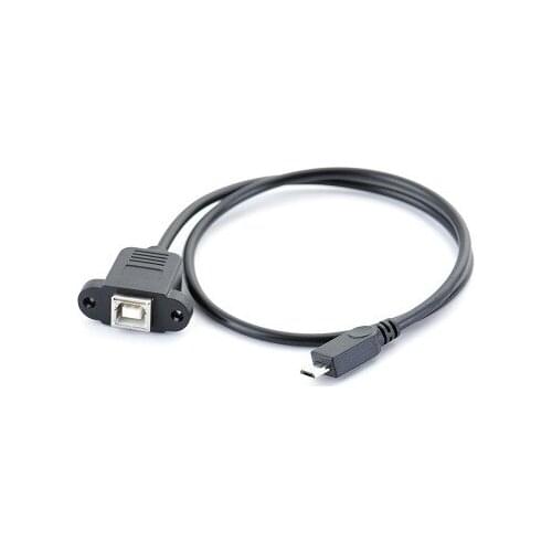 Micro-USB 5pin Micro USB 2.0 Male to USB 2.0 B Type Female Connector Cable 30cm 50cm With Panel Mount Hole cables