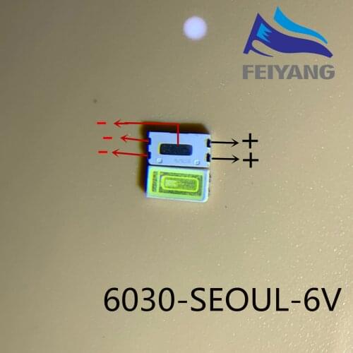 500pcs/LOT SEOUL SMD LED 6030 3V 1W Cold White For TV Backlight LED Beads Backlight LED Beads best quality
