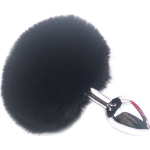 7 Colors Metal Butt Plug Imitation Rabbit Tail Anus Insert for Couples Sex Game Toy 12*2.7 cm Anal Plug