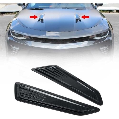 ABS Carbon Fiber Color/Gloss Black Bonnet Hood Vent Scoop Covers For Chevy Camaro 2016-2020 Car decoration