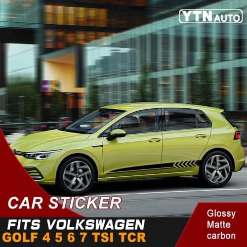 Car Decals Fit For VOLKSWAGEN GOLF 4 5 6 7 TSI TCR Car Side Door Stripe Racing Vinyl Graphic Cool Car Decoration Stickers