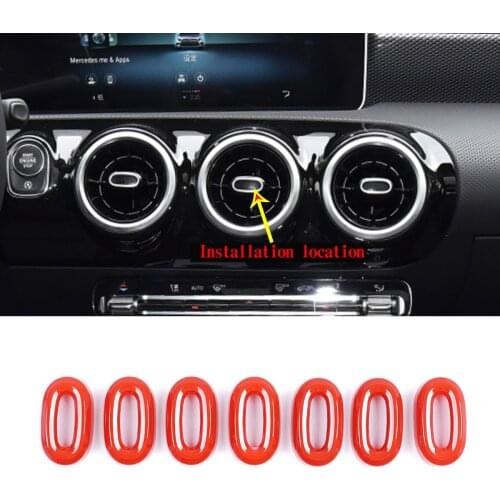Car Styling Air Outlet Adjusting Rod Cover Decorate Casing Caps For Mercedes-Benz A-Class B-Class GLA/GLB/CLA ABS Red Sport