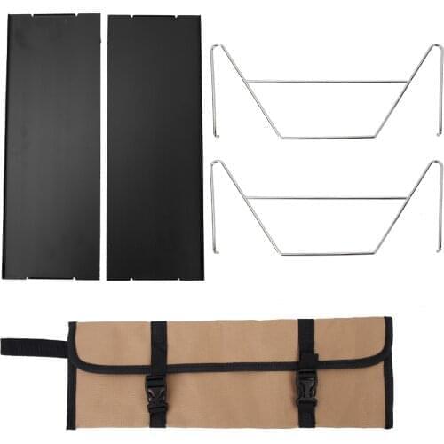 Aluminum Alloy Black Portable Detachable Indoor Outdoor Picnic Hiking Camping Folding Table Camping Kitchenware