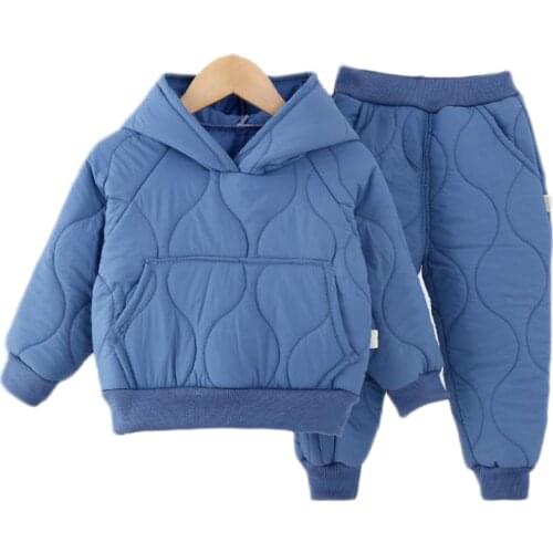 New Winter Baby Boys Clothes Full Sleeve Pants 2pcs/set Girl Hooded Keep warmSuits Children Clothing Sets Toddler Homewear1-5Y