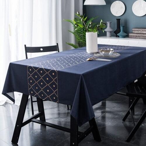 Geometric Imitation Suede Tablecloth Rectangular Retro Home Kitchen Banquet Party Table Cloth Dark Desk Furniture Decoration