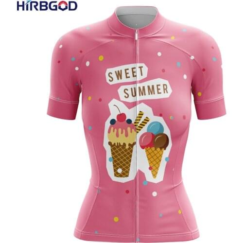 HIRBGOD Summer Close-Fitting Short-Sleeved Ladies Cycling Jersey Breathable and Quick-Drying Womens Road Bike Shirt,TYZ994-01