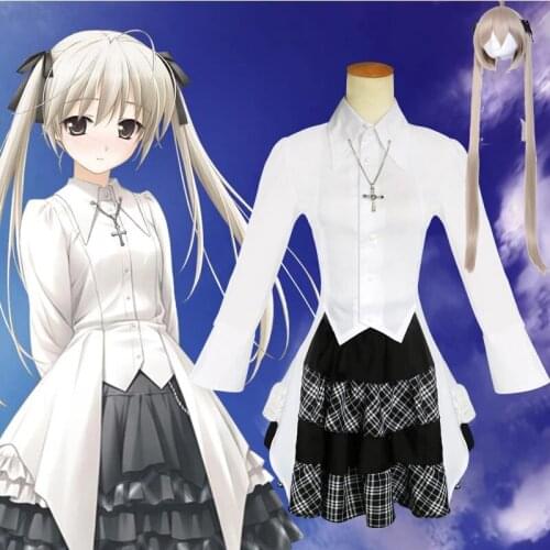 Yosuga no Sora Sky of Connection Sora Kasugano Cosplay Costume Japanese Sweet Lolly Top + Plaid Skirt Cosplay Costumes For Women