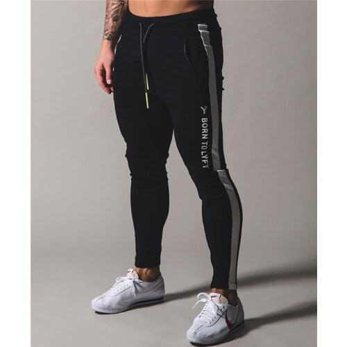 Hot 2020 New Bodybuilding Fitness Pants Men Fashion Gym Workout Slim Cotton Jogging Pants Black Size M-2XL