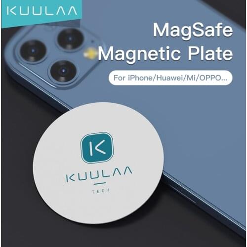 KUULAA Metal Plate disk iron sheet for Magnetic Qi Wireless Charging Magnet Car Stand holder For iphone 12 8Plus XR 11 XS Max