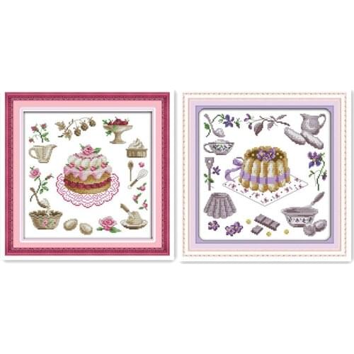 Furniture Sewing Manual Birthday Cake Small Cross Stitch Kit 11CT 14CT Printing Fabrics Crafts Decorative Accessories Painting